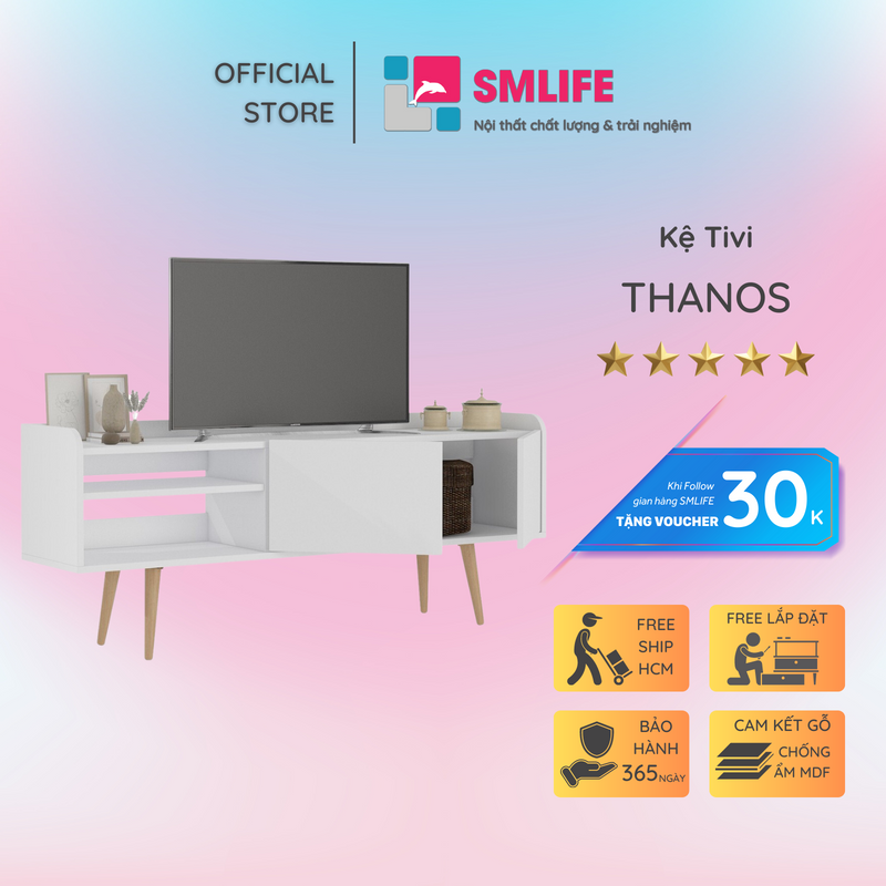 Kệ TV phòng ngủ phong cách thanh lịch đẹp SMLIFE Thanos