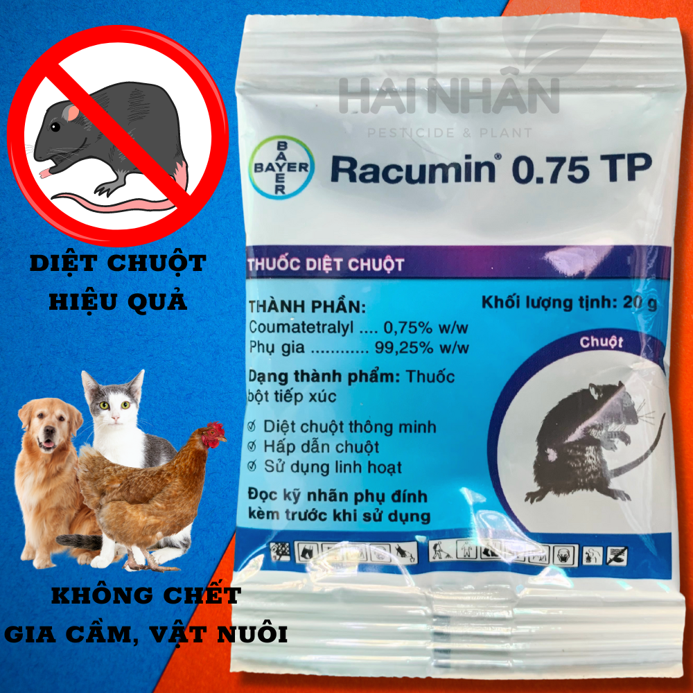 Racumin 0.75 TP thuốc diệt chuột thông minh gói 20gr - chính hãng Bayer Đức