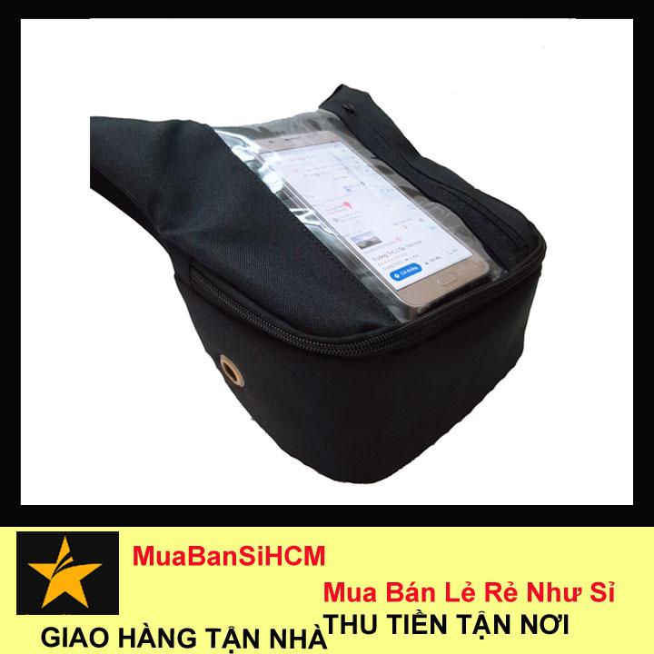 Túi treo đầu xe máy chuyên dụng Sunha dành cho xe ôm công nghệ phiên bản mới, để điện thoại đứng dễ xem, vải bố đứng SIGATO SGT07379