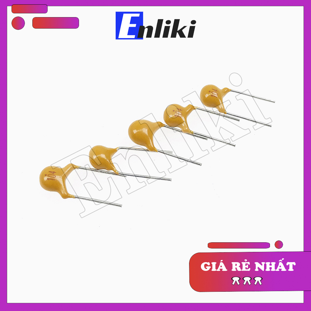 5 Chiếc Tụ Gốm Vàng 0.1uF 50V 104