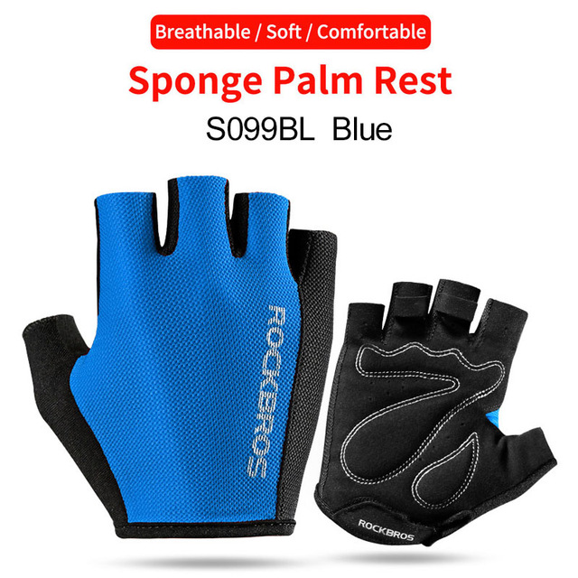 ROCKBROS Găng tay đi xe đạp Găng tay đi xe đạp nửa ngón thoáng khí Găng tay đệm bọt biển Găng tay thể thao Unisex chuyên nghiệp
