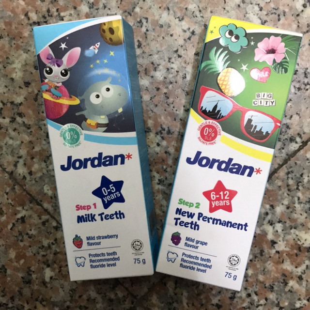 Combo 2 Kem đánh răng Jordan step 2 (cho bé từ 6_12 tuổi)