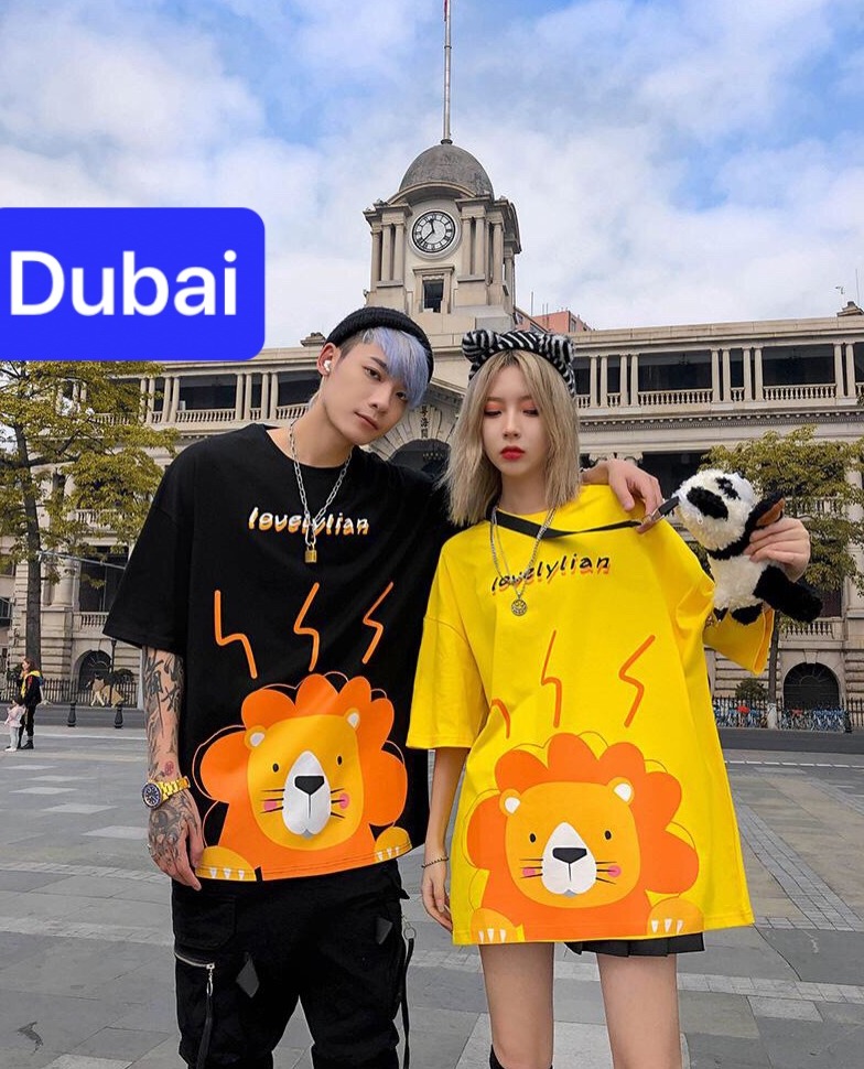 ÁO THUN TEEN PHOM FORM RỘNG TAY LỠ NỮ NAM UNISEX VÀNG SƯ TỬ ULZZANG NHẬT BẢN - DUBAI FASHION