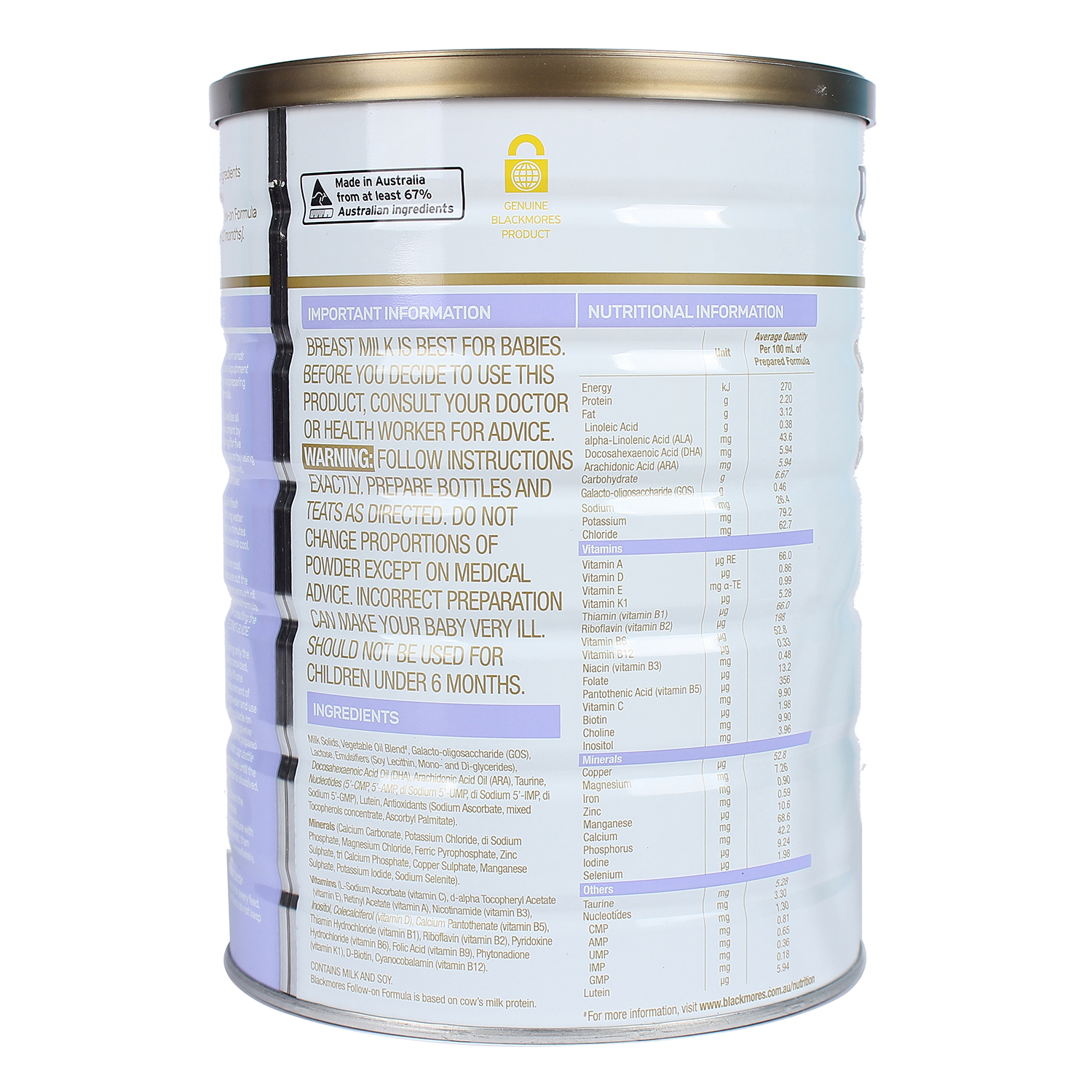 Sữa Bột Blackmores 2 900gr Nội Địa Úc