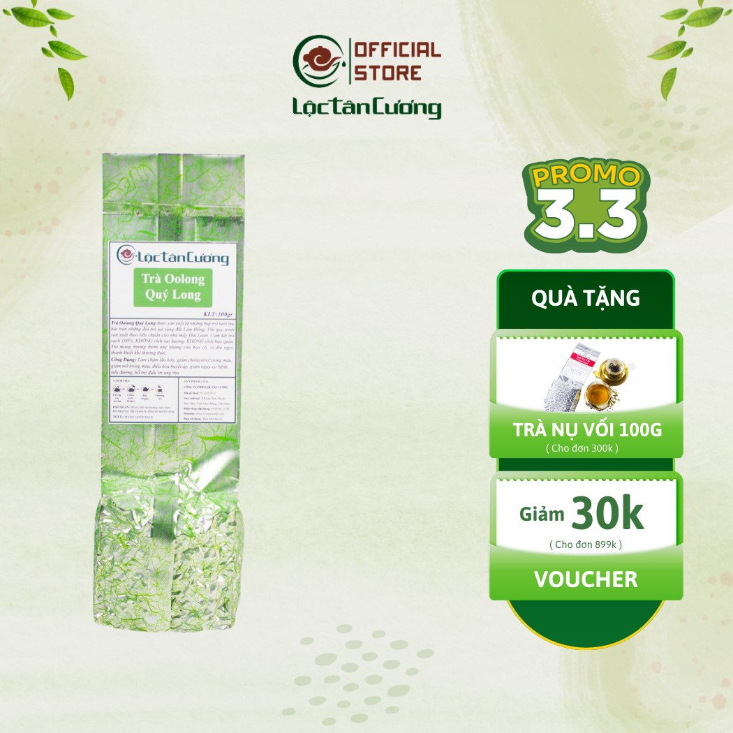 Trà Ô Long Quý Long - Lộc Tân Cương - Trà Olong Thượng Hạng - túi 100gr