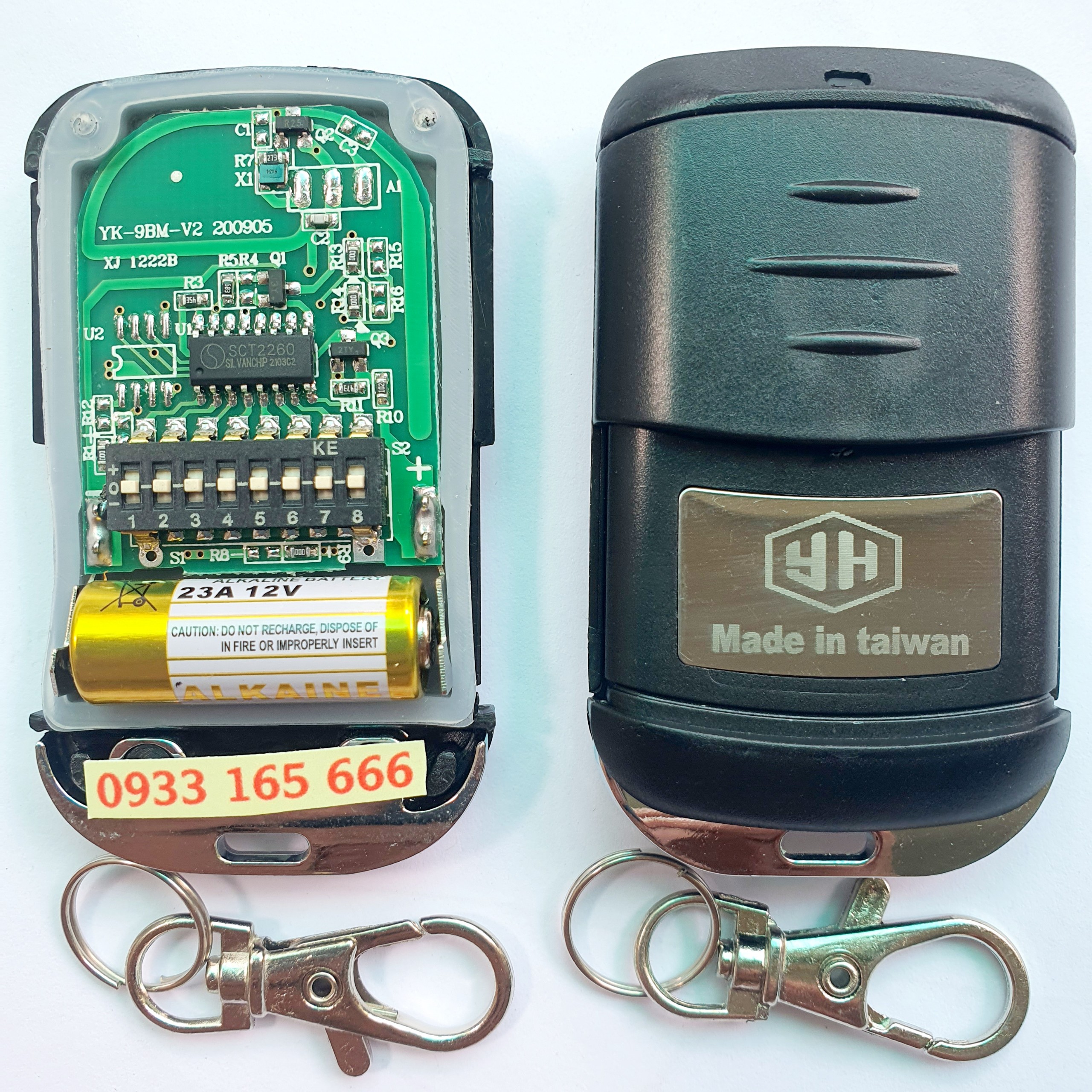Remote - Điều khiển cửa cuốn TAIWAN YH 433 chống nước 8 mã gạt  lắp được