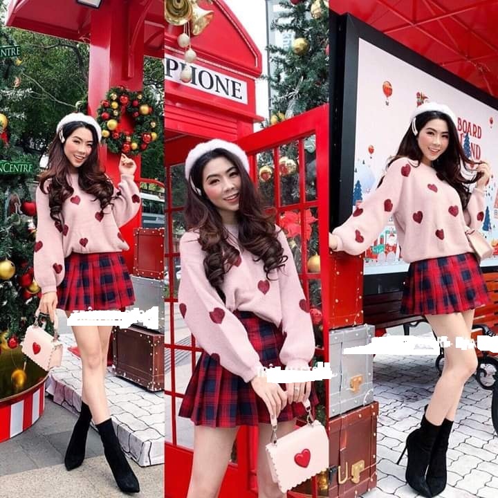 SET BỘ ÁO THUN CHÂN VÁY CARO