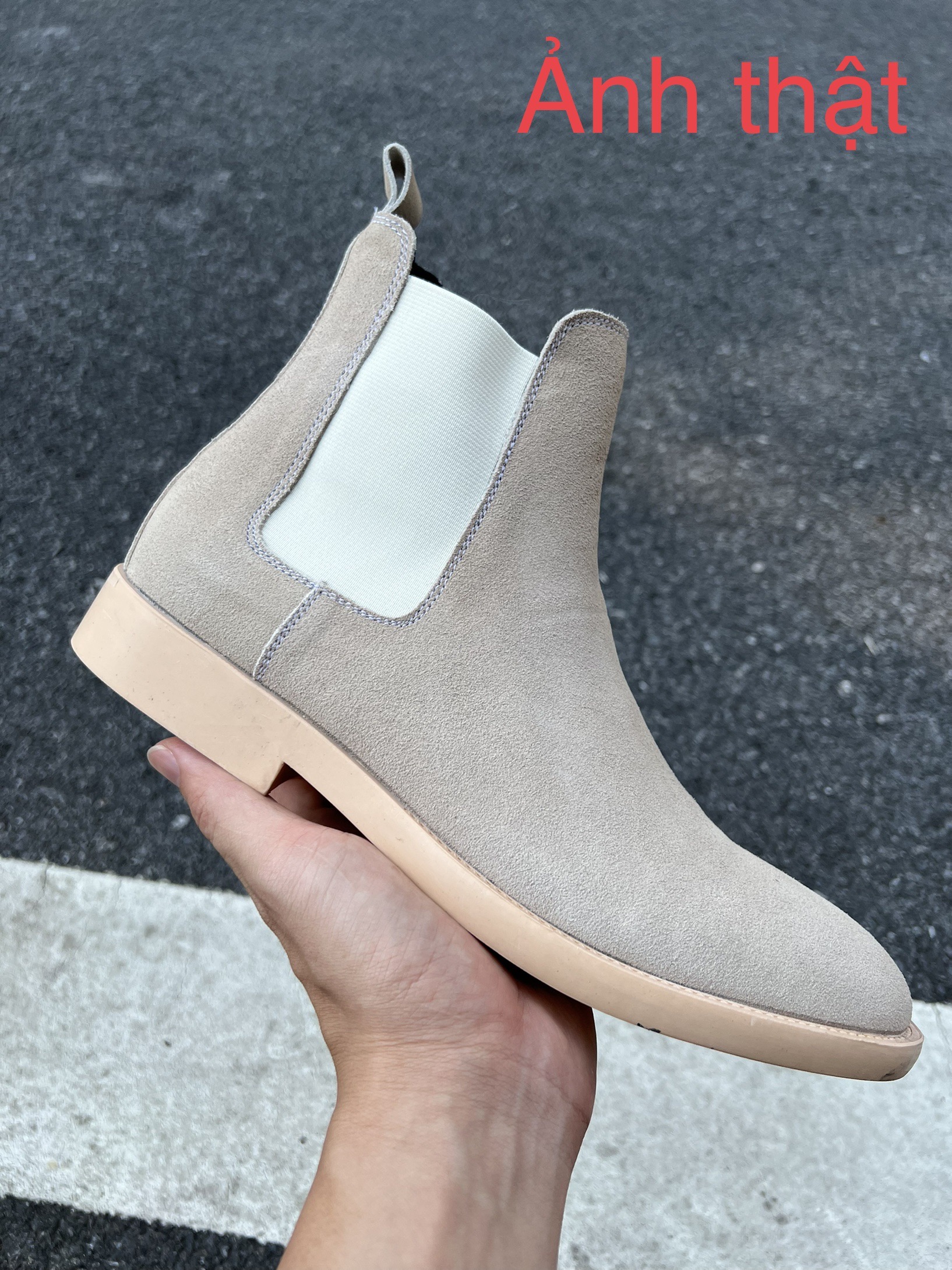 Giày Chelsea Boots Tan Da Lộn Cao Cấp
