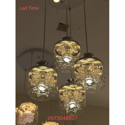 Đèn thả trang trí bàn ăn, phòng khách, phòng ngủ 4 chao - Đèn thả nghệ thuật 2 hế độ ánh sáng 403