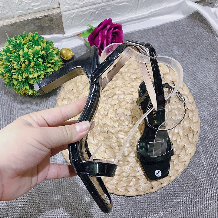 GIÀY CAO GÓT I SANDAL CAO GÓT QUAI MẢNH DA BÓNG GÓT DẸT 9P CHANH XẢ-G514