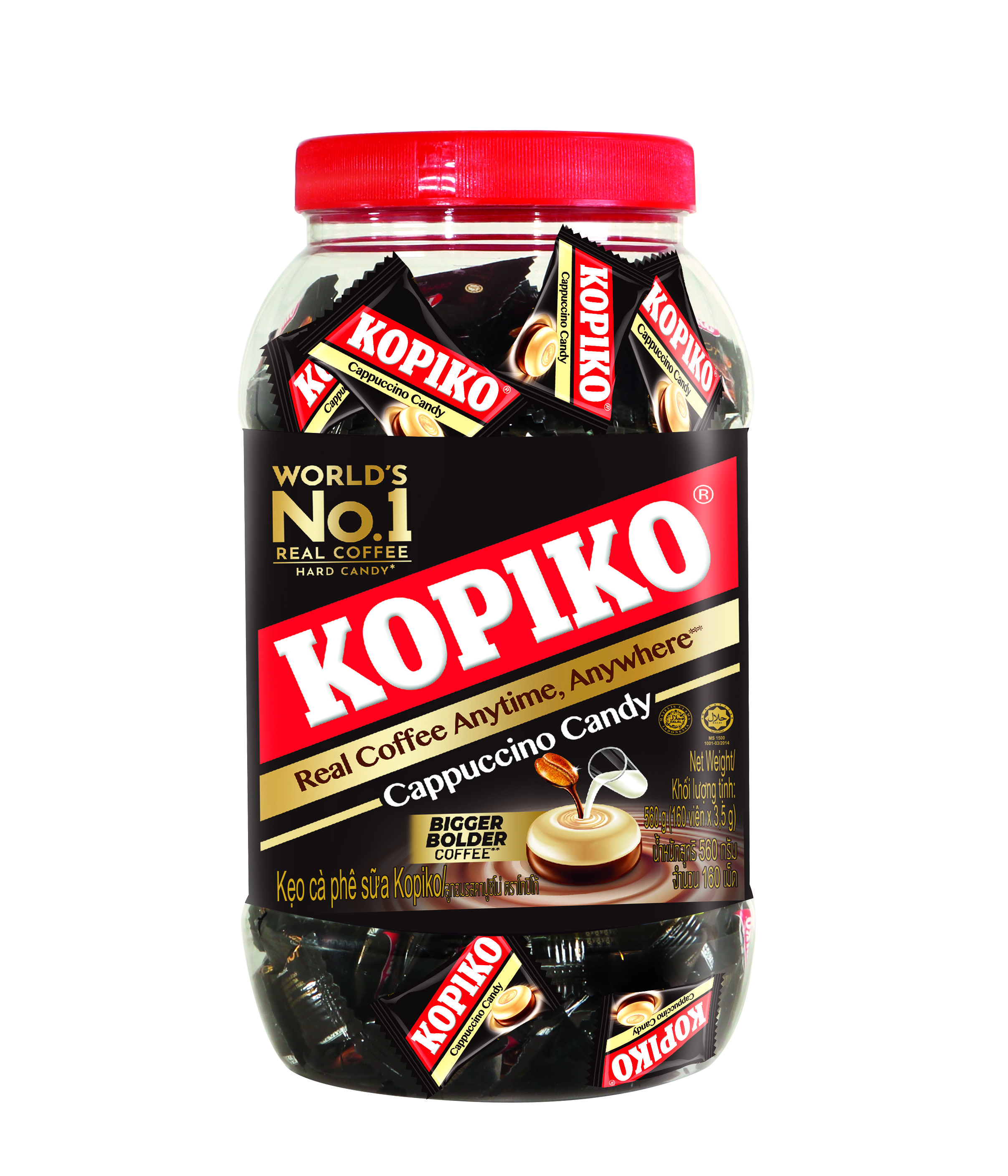 Kẹo Kopiko Cappuccino (Cà Phê Sữa) Hũ 560G