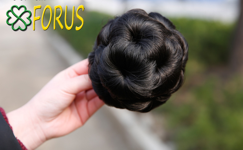 Tóc giả búi hoa B02 💖FREESHIP💖 búi hoa kẹp, tóc búi hoa, tóc giả nữ búi hoa trà