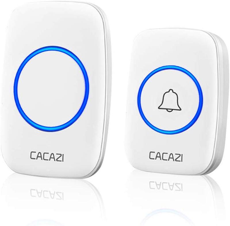 Chuông cửa không dây CACAZI A10 khoảng cách sử dụng trong 300M, 3 mức âm lượng, 58 nhạc chuông, đèn flash Led