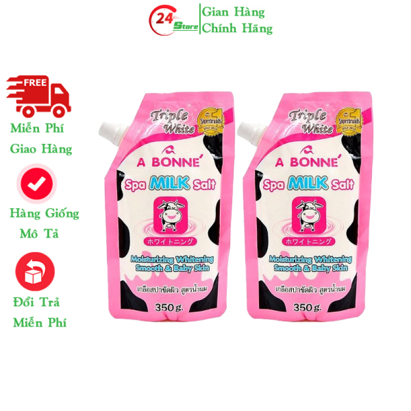 [HCM]Combo 2 Bịch Muối tắm sữa bò tẩy tế bào chết A Bonne Spa Milk Salt Thái Lan 350gr