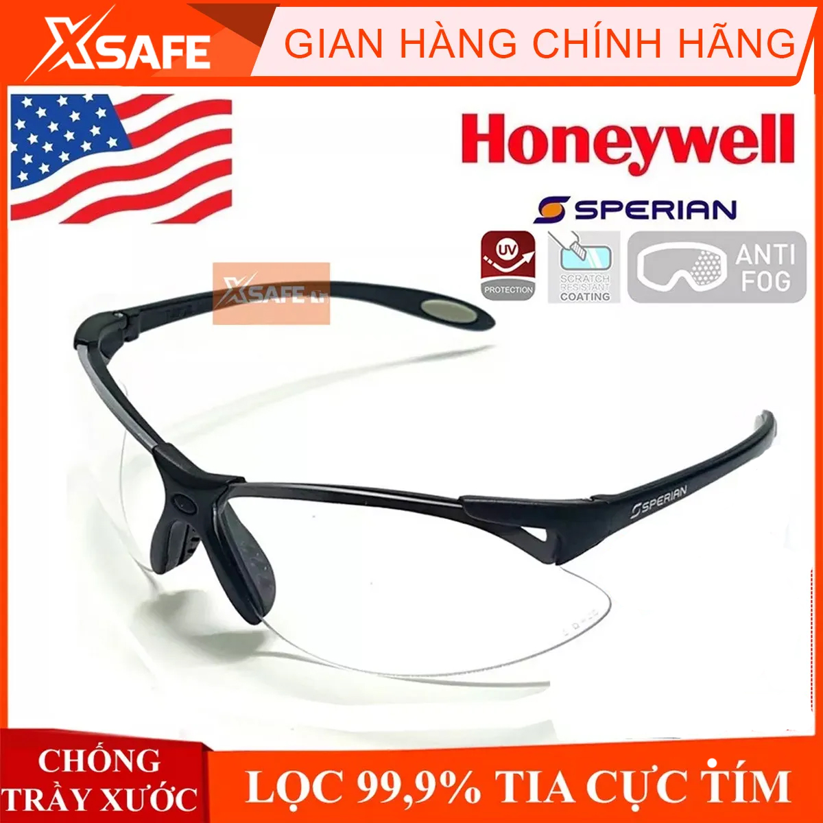 Honeywell A900 safety glasses UV protection glasses, dust proof, windshield, scratches, stains. Transparent eyewear work protection travel motorcycle riding (white/black)