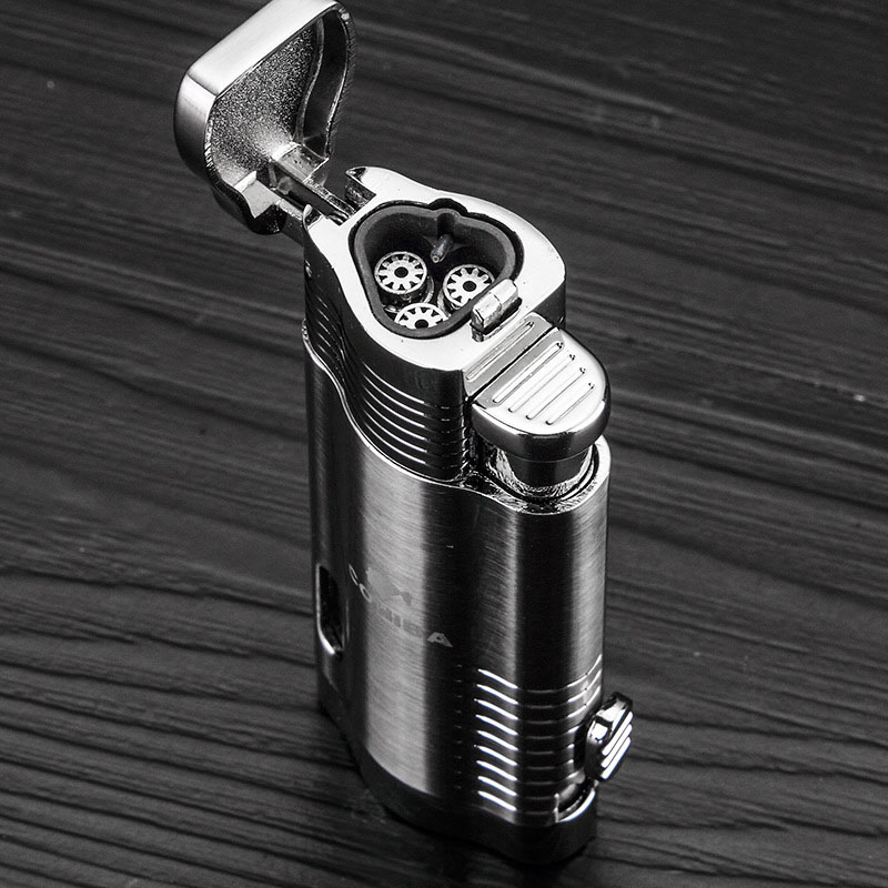 Cigarette cigar lighter 3 beam-Cohiba lighter stainless steel 3 beam high-grade