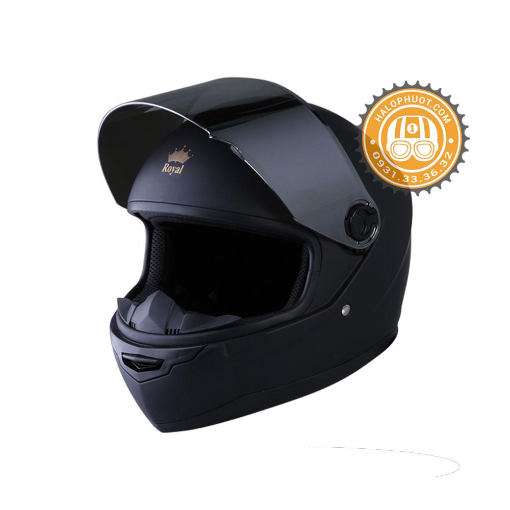 NÓN BẢO HIỂM ROYAL M136 ĐEN NHÁM (KÍNH KHÓI)