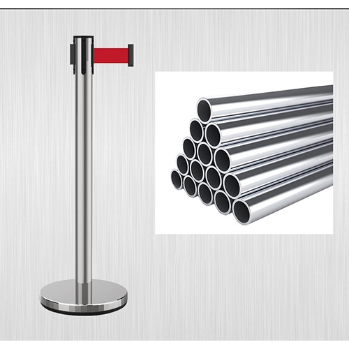 Rào chắn phân cách cột inox màu đỏ loại 2m