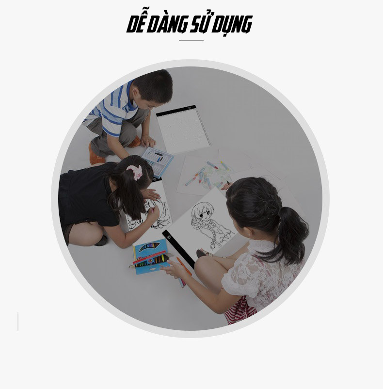 Bảng Vẽ Đèn LED Hắt Sáng 3 Cấp Độ Khổ A5, A4, A3 Cao Cấp