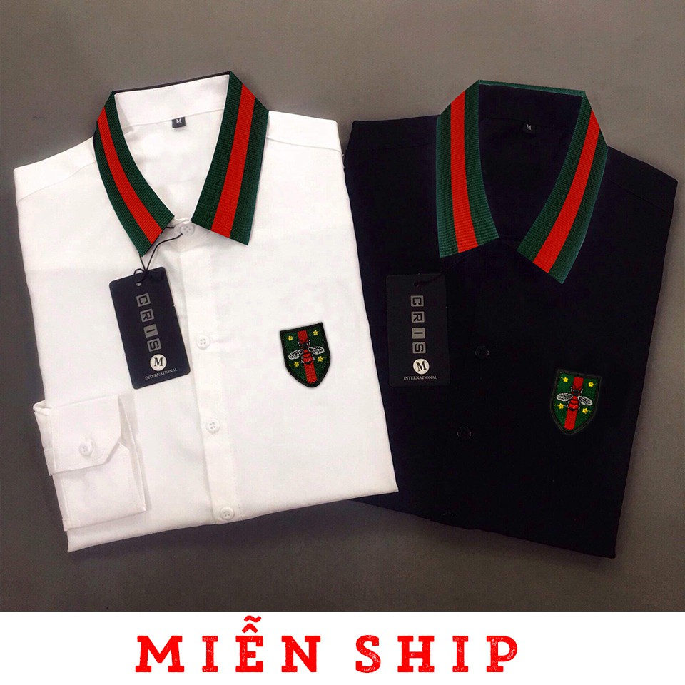 [HCM]Áo Sơ Mi Nam GC Thêu Logo Con Ong Cao Cấp Hương Nemo Style