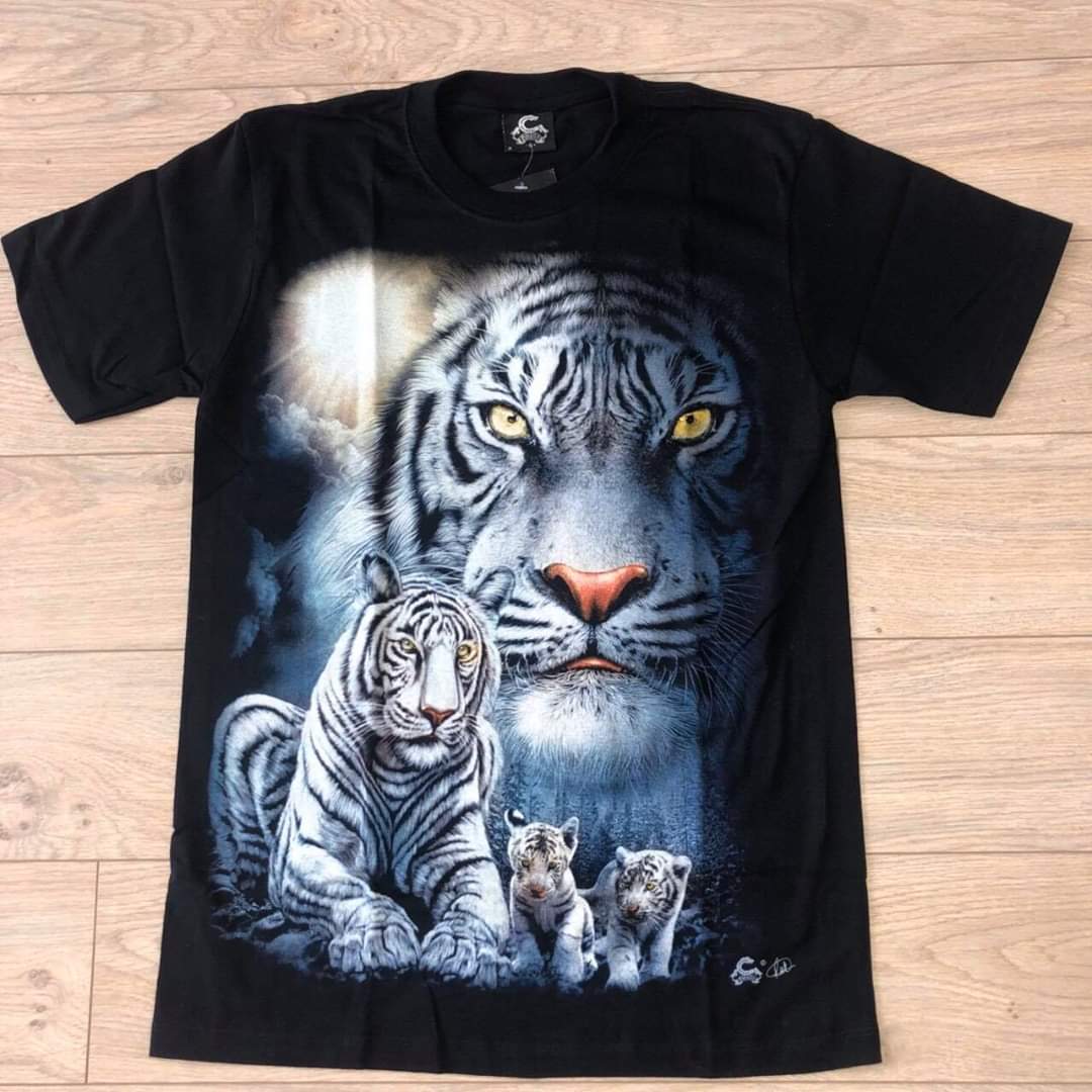 [HCM]Áo thun nam 3D in hình Cọp Trắng độc đẹp sắc nét không phai màu không giặt dính vải dày mịn mát