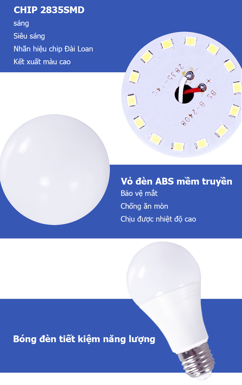 TOMAX Bóng Đèn LED Đế Vít E27 Búp Tròn 3W 5W - 18W 25W Đèn 220V Màu Trắng Tiết Kiệm Điện Năng , Chống Nước