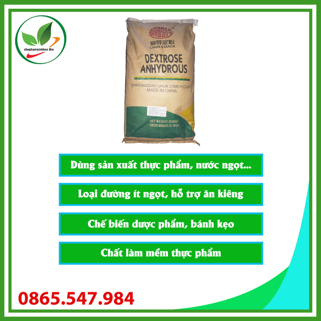 Đường Dextrose Anhydrous. Bao 25kg.