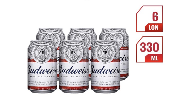 Bia Budweiser 330 ml lốc 6 lon
