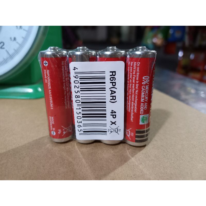 1 lốc ( 4 cục) pin Maxell Red AA/ 1.5V/ SUM-3.