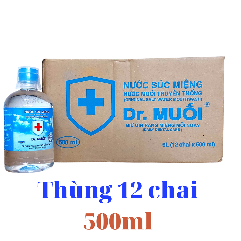 Nước súc miệng - súc họng dr. muối hương vỏ chanh 500-1000ml