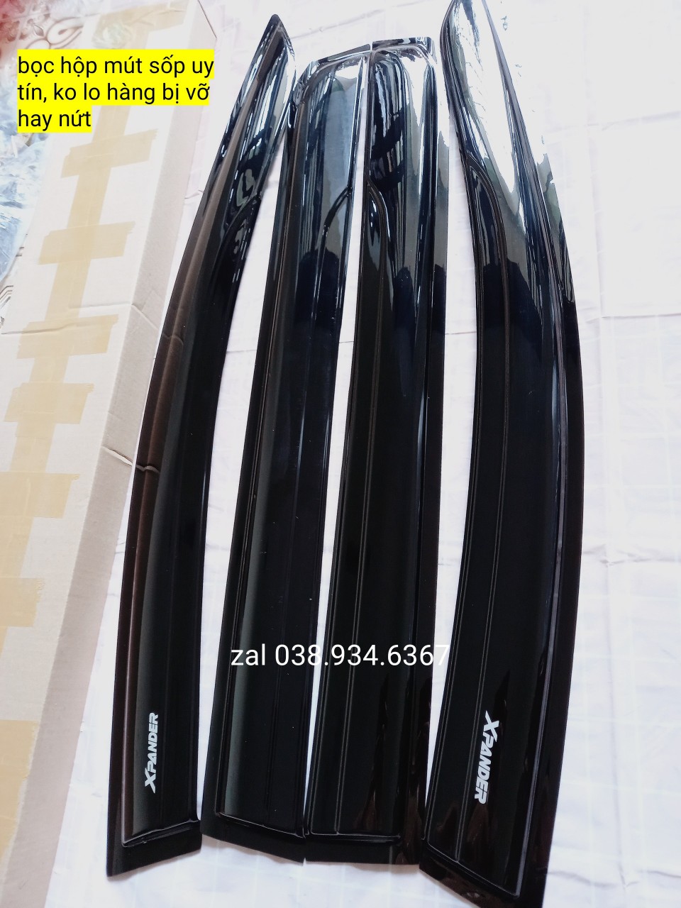 [Bọc hộp chống gãy] Vè che mưa Xpander [2019-2022]-chỉ Inox+Đen