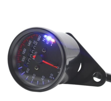 NEW Universal rcycle Cafe Racer Speedometer Odometer Gauge 0-160km/h Instrument with LED Retro Tachometer Indicator