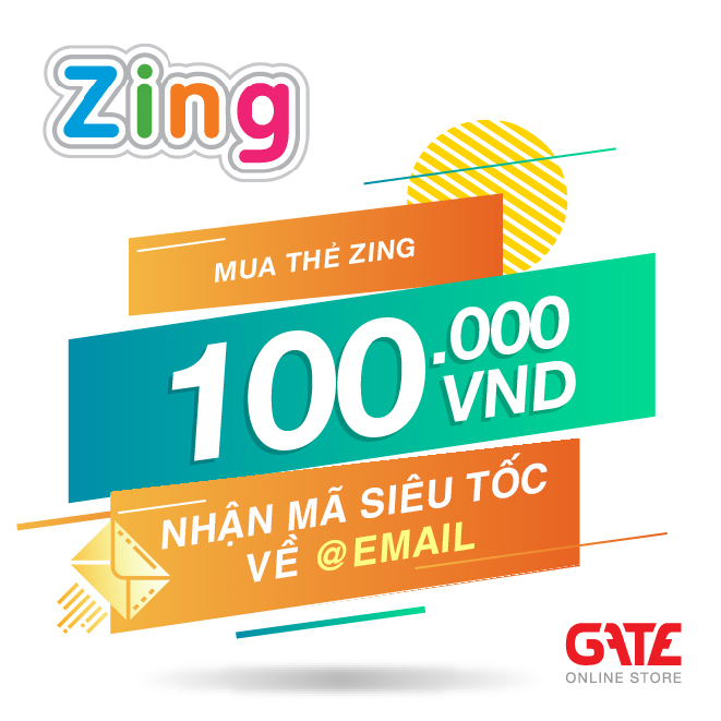 [HCM]Thẻ Zing 100.000 - nhận mã SIÊU TỐC về ngay EMAIL