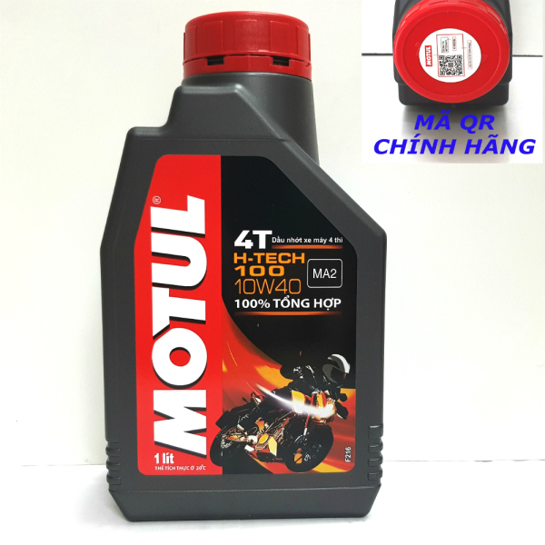 MOTUL H-Tech 100 4T 10W40 (100% tổng hợp - Mô tô PKL) dầu nhớt chính hãng - dầu nhớt xịn chăm sóc xe toàn diện