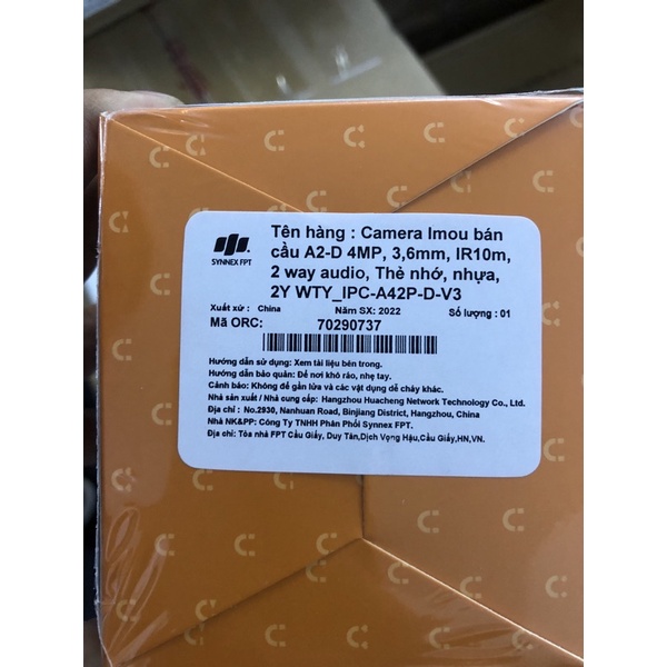 Camera IP wifi, 360 độ,đàm thoại 2 chiều 4MP 2K,siêu nét, Imou A42P (chính hãng)