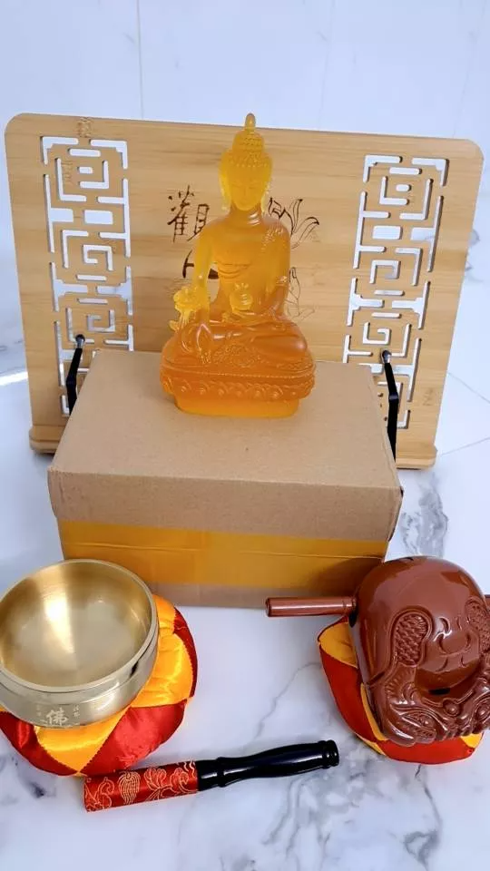 Tượng phật dược sư lưu ly vàng đồ thờ cúng phong thủy shop Diệu Tâm