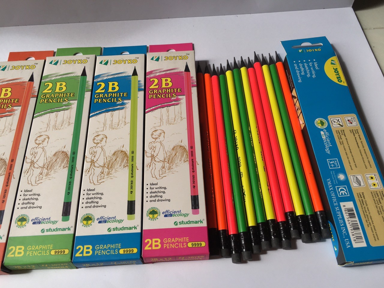 Hộp 12 Bút chì 2B thân dạ Quang JOYKO 9999