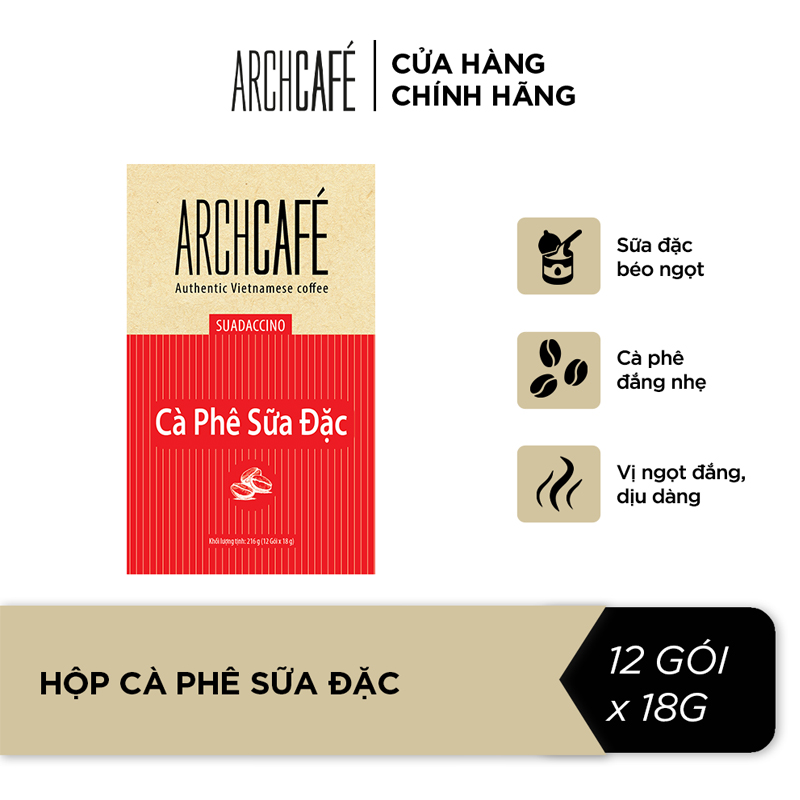 Ready Brew Coffee with Condensed milk - Instant Coffee Archcafe (12 sticks x 18g)