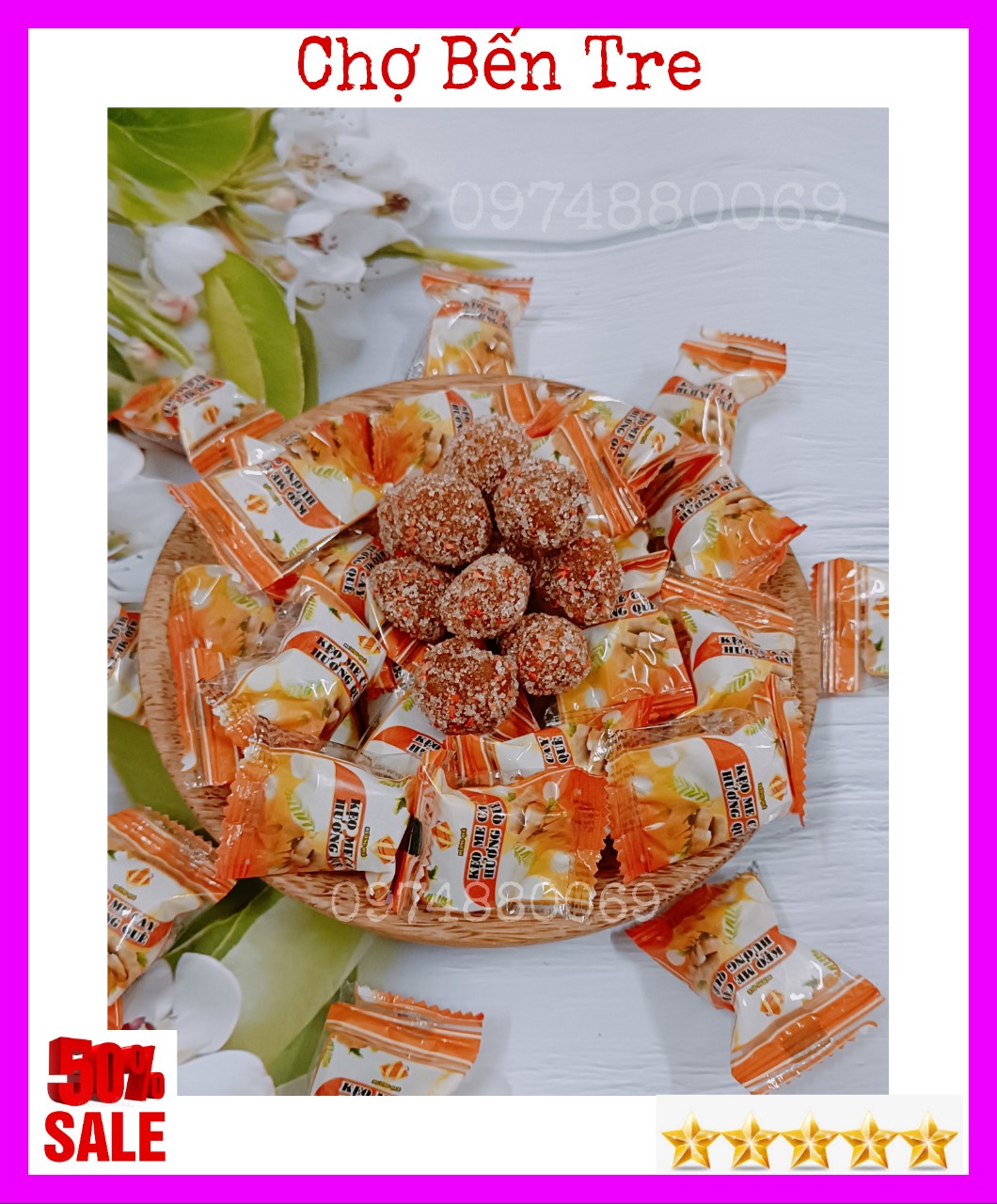 (FREESHIP) Kẹo Me Cay BẾN TRE- BÁNH LÁ MƠ SHOP