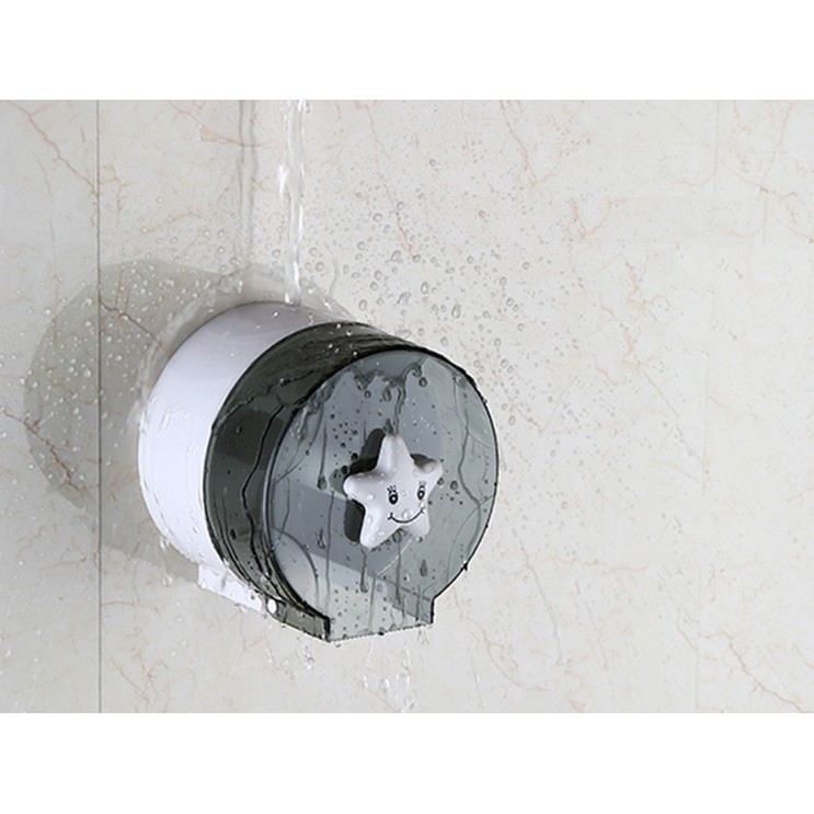 Hộp nhựa đựng giấy vệ sinh cuộn nhỏ gắn tường, chống ướt giấy - Sóng Vàng