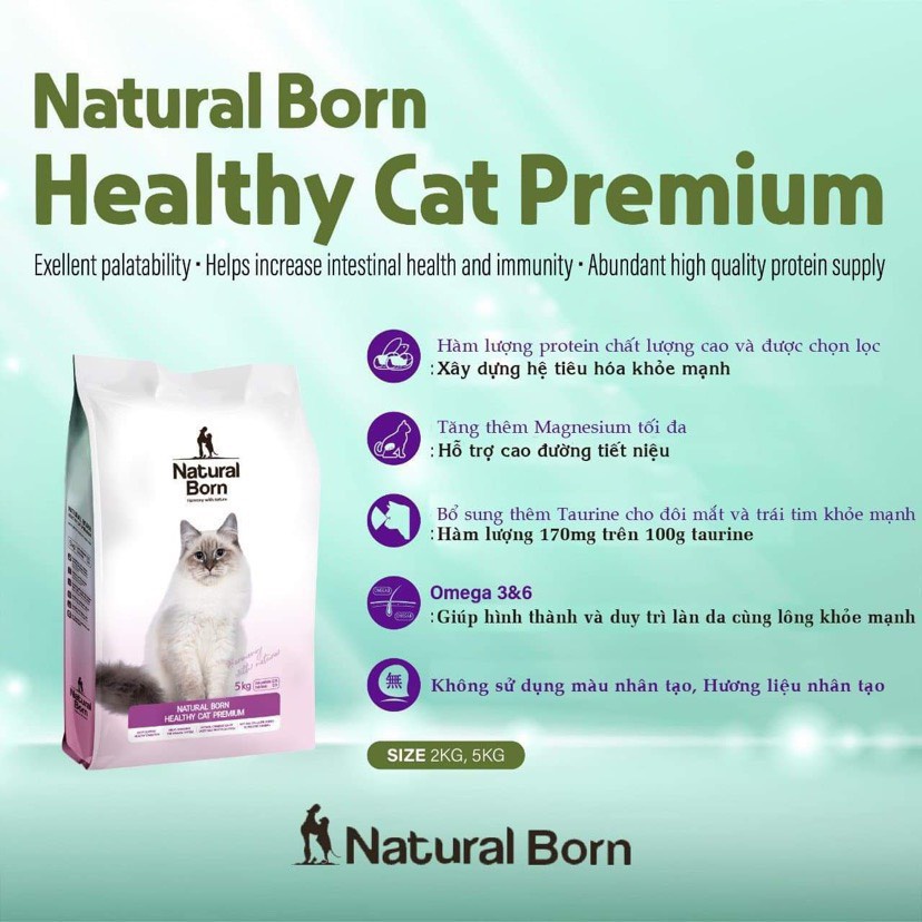 [NEW] Hạt Natural Born Cho Mèo Mọi Lứa Tuổi (Hàn Quốc) - [Nông Trại Thú Cưng]