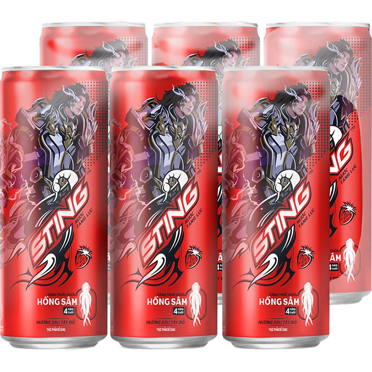 Lốc 6 Lon Nước Tăng Lực Sting Lon 330ml