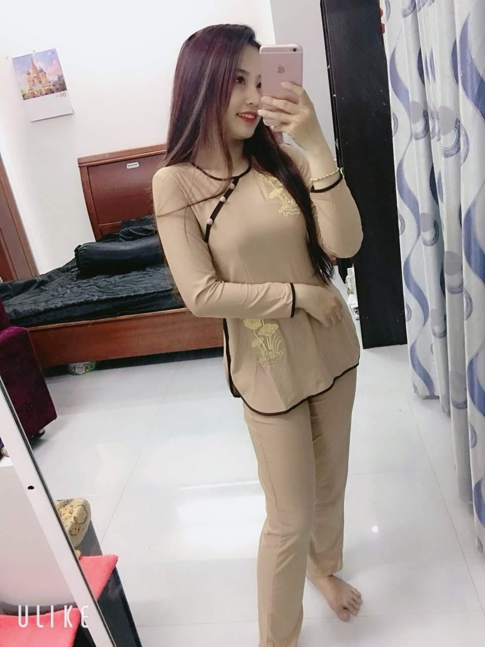 [HCM]Đồ lam đi chùa - Mẫu thun viền tròn