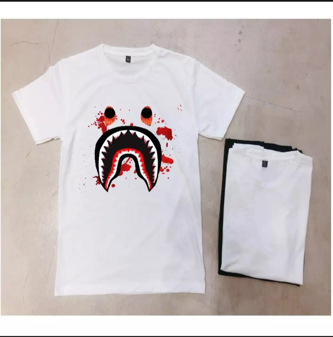 [HCM] XẢ HÀNG - ĐỒNG GIÁ 19K Áo thun nam form rộng Hàn Quốc in hình Cá Mập độc đẹp vải dày mịn mát