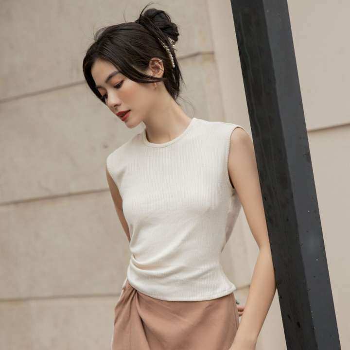 OLV – Áo White Ruching Side Top – OLV ,SKU : 1677282238_VNAMZ-7426551550 >>>🇻🇳 Top1Vietnam 🛒>>> lazada.vn 🇻🇳🇻🇳🇻🇳🛒🛍🛒