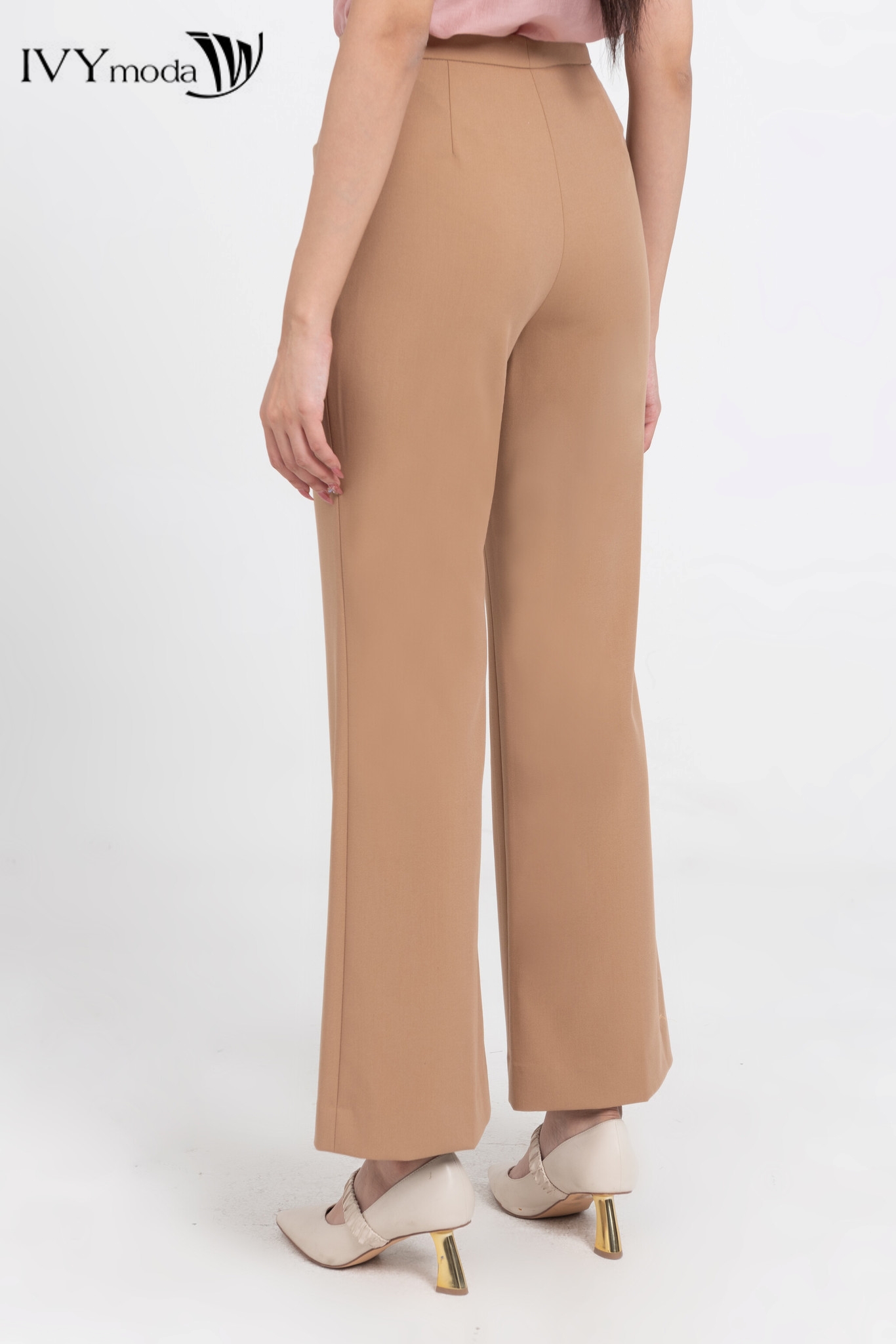 Quần ống loe may ly giữa IVY Moda MS 22M8048
