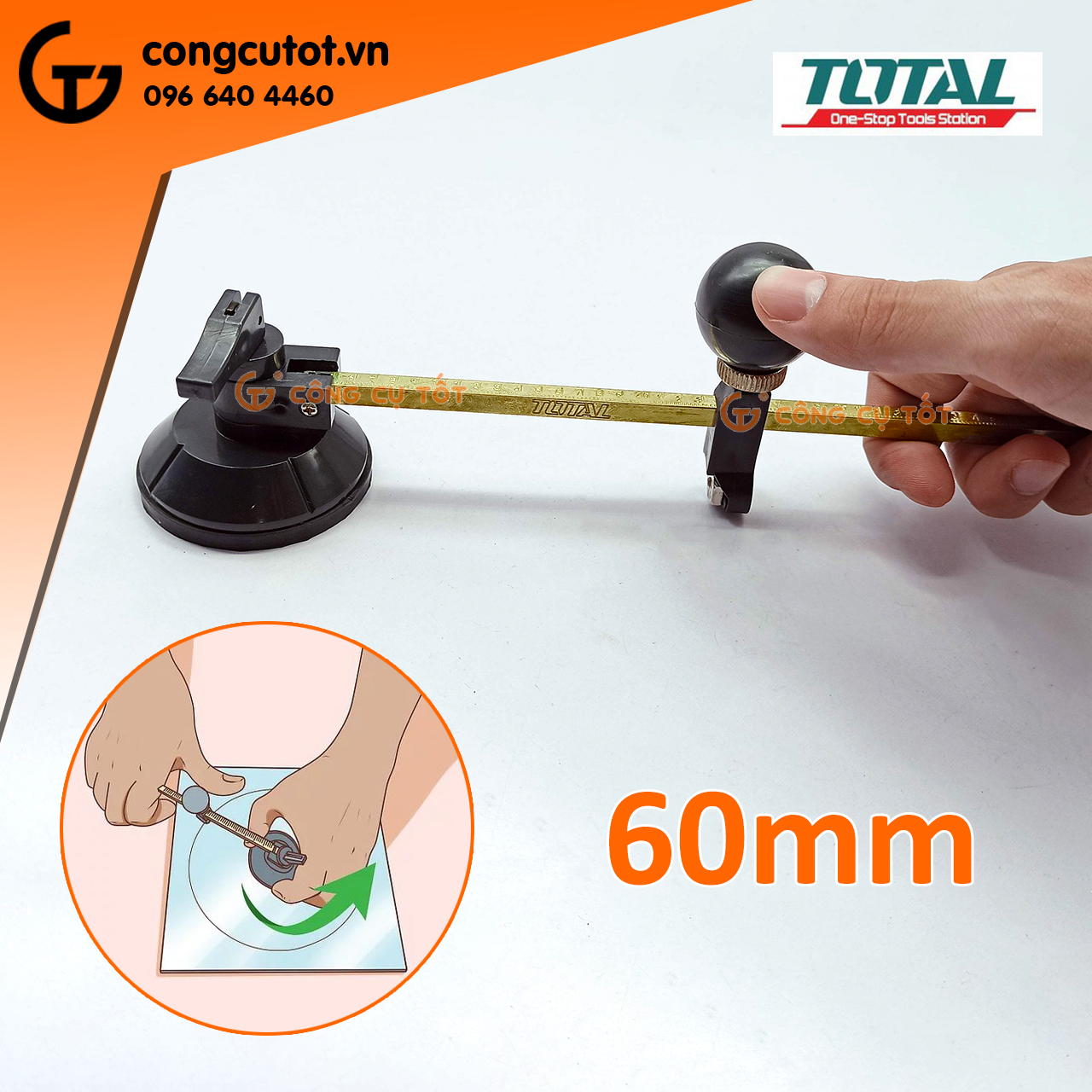 Dao cắt kính hình compa Total TGCT16001 600mm