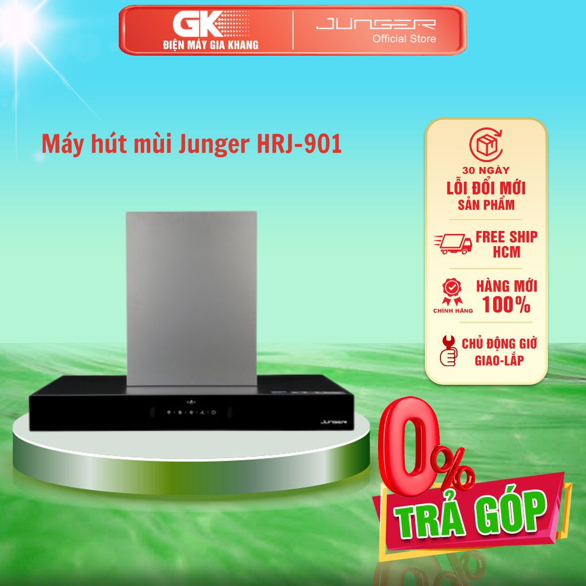 Máy hút mùi junger hrj-901 - giao toàn quốc - freeship hcm