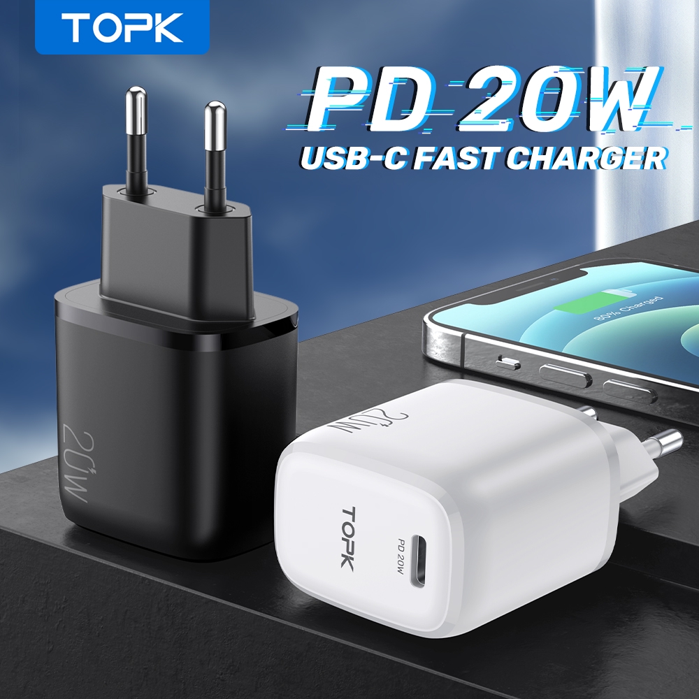 Củ Sạc Nhanh 20W Pd3.0 Qc3.0 Đầu Cắm Type C và USB-2 Cổng