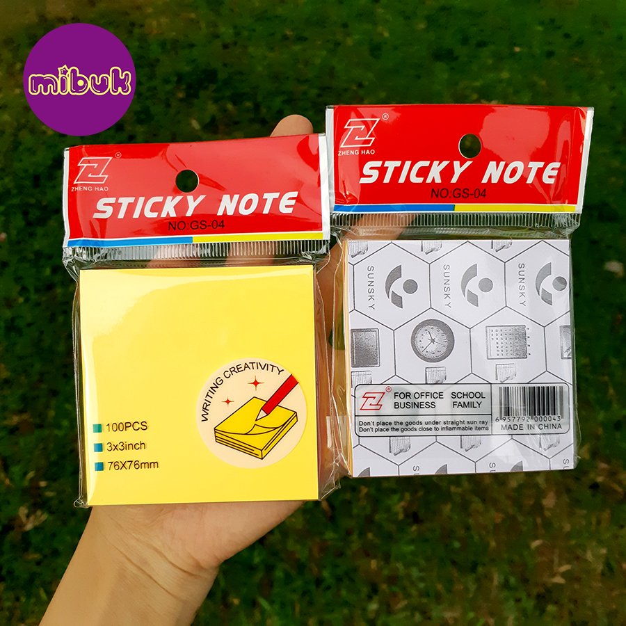 Giấy note 3x3 100 tờ 5 màu nổi bật 76x76 mm